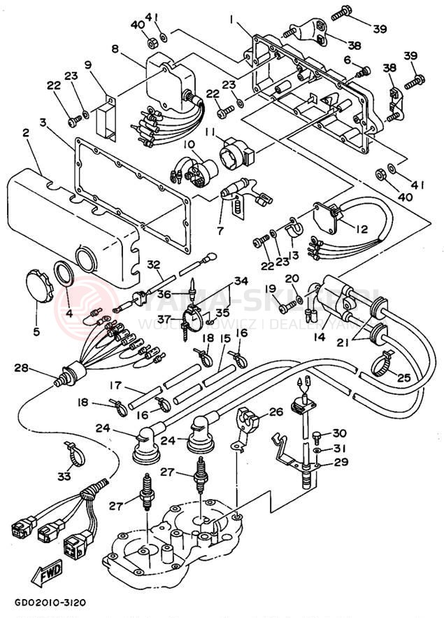 Schemat "układ elektryczny" do Yamaha WAVE RUNNER PRO VXR WRB700S