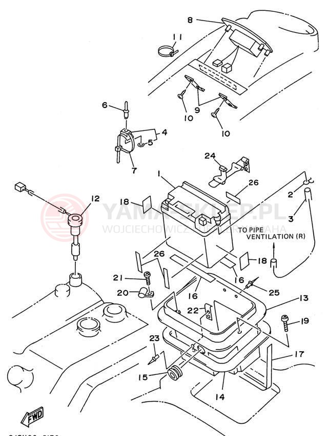 Schemat "układ elektryczny" do Yamaha WAVE RAIDER 700 RA700BU
