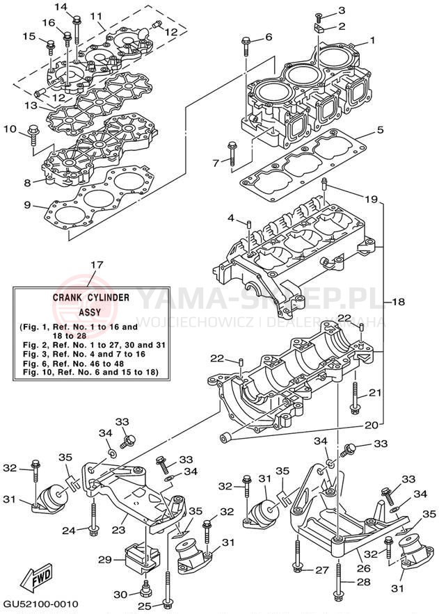 Schemat "Obudowa silnika - cylinder" do Yamaha SV1200/SV1200/SV1200Z