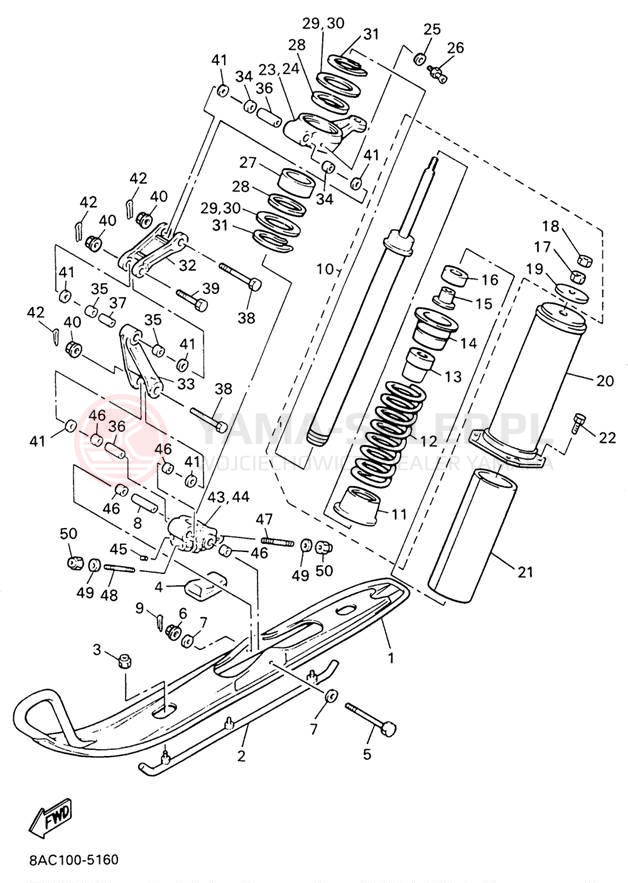 Schemat "płozy" do Yamaha VK540 II VK540EW