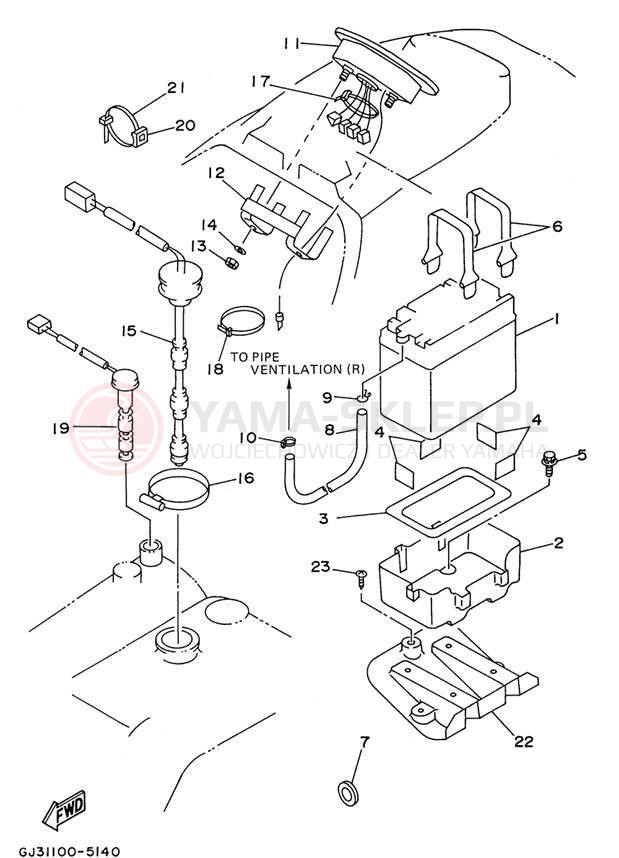 Schemat "układ elektryczny" do Yamaha WAVE VENTURE 700 WVT700U