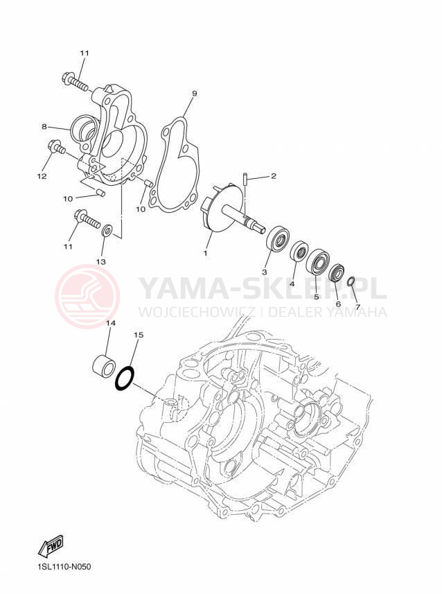 Schemat "Pompa wody" do Yamaha YZ450F YZ450FFL/YZ450FFW