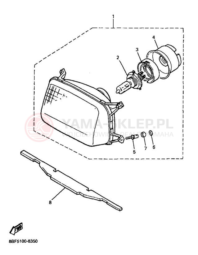 Schemat "Lampa przód" do Yamaha PHAZER MOUNTAIN LITE PZ480STB