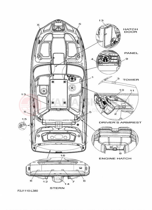 Schemat "naklejki" do Yamaha 212X XAT1800AP/XAT1800BP