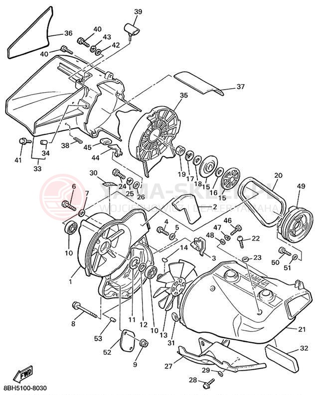 Schemat "Obudowa wentylatora" do Yamaha PHAZER MOUNTAIN LITE PZ480STC