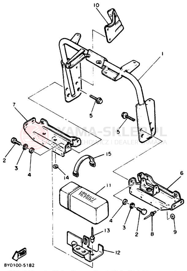 Schemat "Kierownica i osprzęt" do Yamaha XLV XL540M