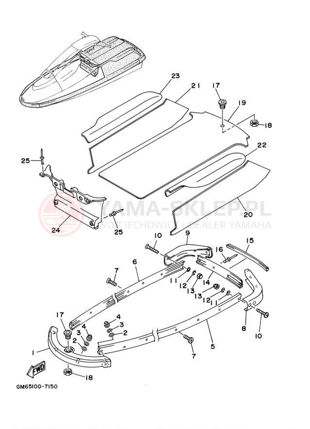 Schemat "GUNWALE - MAT" do Yamaha SJ700BH