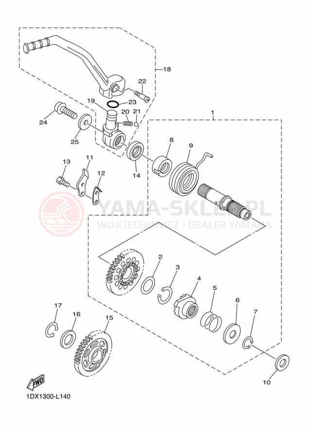 Schemat "rozrusznik" do Yamaha WR450F WR450FF