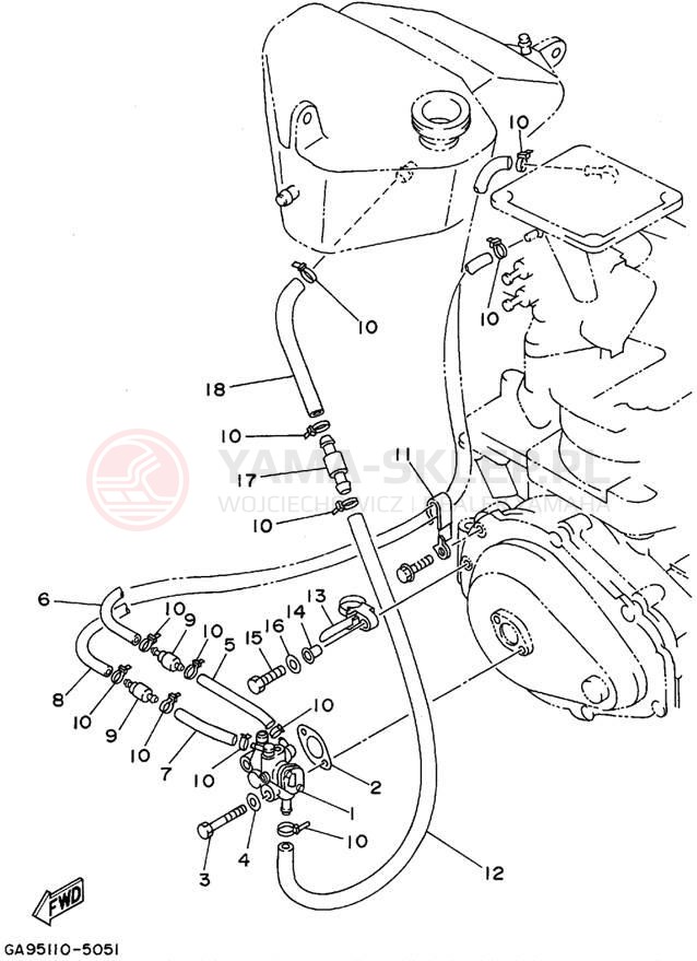 Schemat "Pompa olejowa" do Yamaha WAVE RUNNER III WRA650T