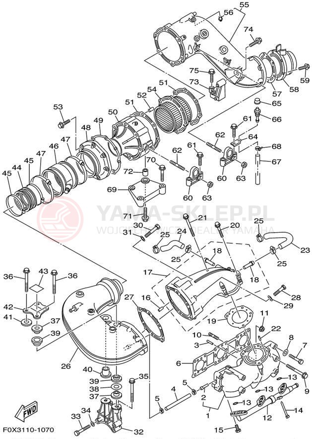 Schemat "wydech" do Yamaha GP1200R GP1200AZ