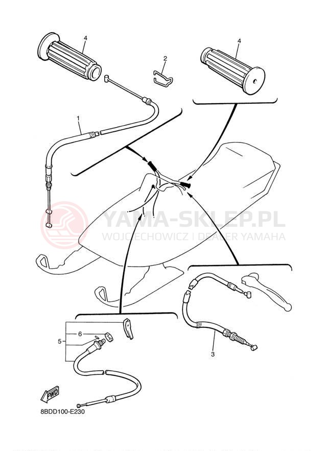 Schemat "Układ chlodzenia" do Yamaha BRAVO BR250TW