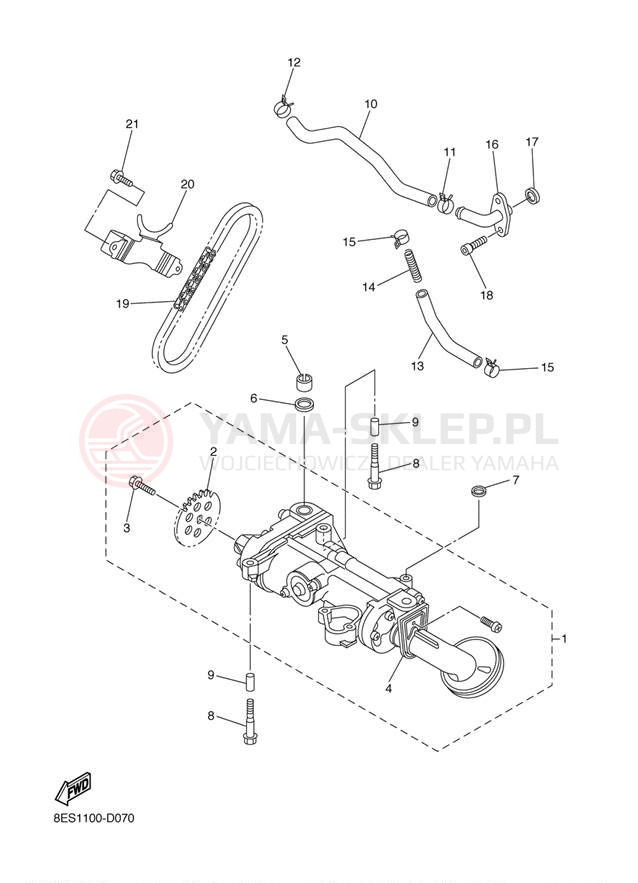 Schemat "Pompa olejowa" do Yamaha RS Vector Mountain RS90MK