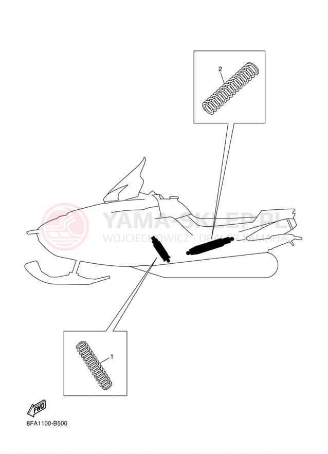 Schemat "zawieszenie tył" do Yamaha RX WARRIOR RXW10J/RXW10SJ