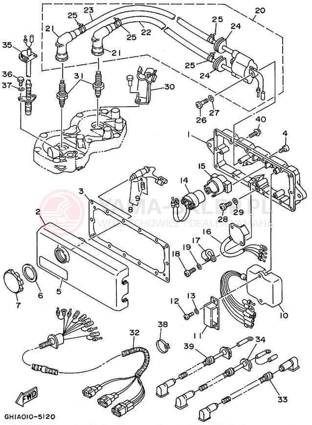 Schemat "układ elektryczny" do Yamaha WAVE RAIDER RA700T