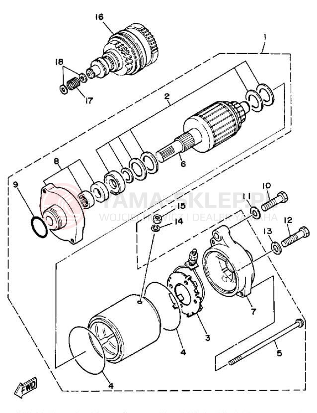 Schemat "rozrusznik" do Yamaha WR650P