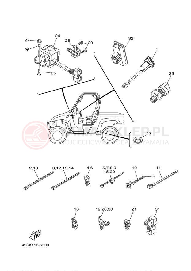 Schemat "układ elektryczny" do Yamaha RHINO 700 SPORT YXR7FSPA