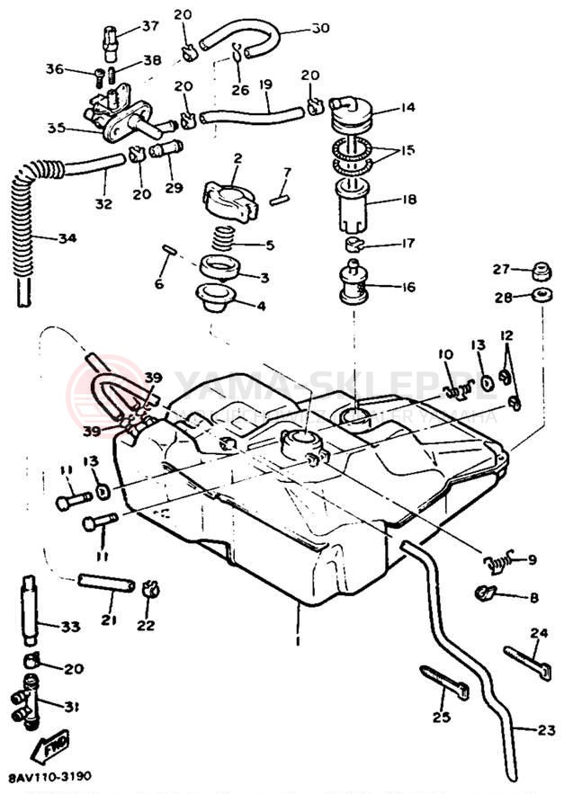 Schemat "zbiornik paliwa" do Yamaha EX570ET