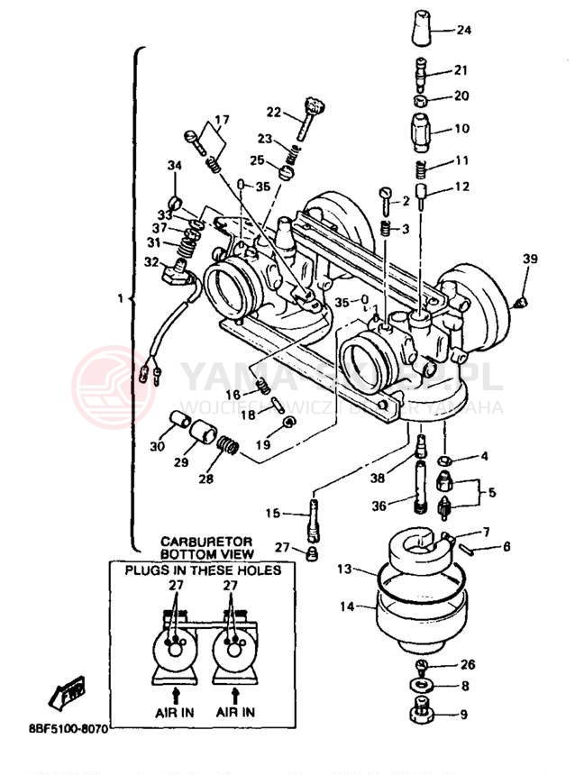 Schemat "Gaźnik" do Yamaha PHAZER SS ELECTRIC PZ480EB