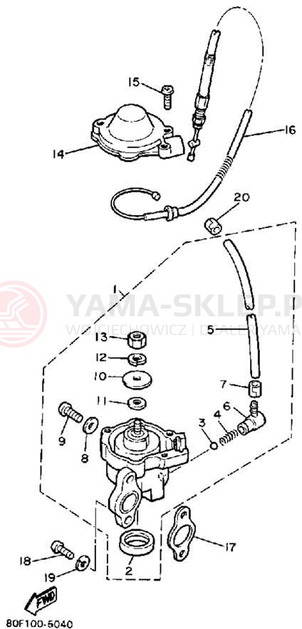 Schemat "Pompa olejowa" do Yamaha BRAVO T (LONG TRACK) BR250TN
