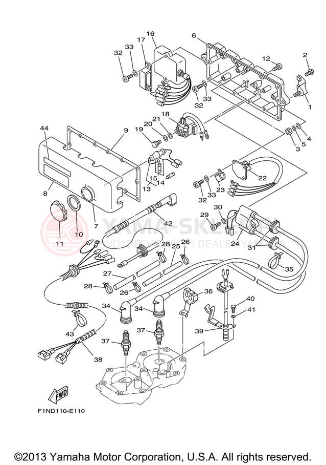 Schemat "układ elektryczny" do Yamaha WAVERUNNER SUPER JET SJ700BJ