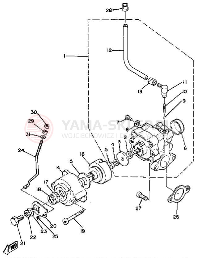 Schemat "Pompa oleju" do Yamaha ET250D