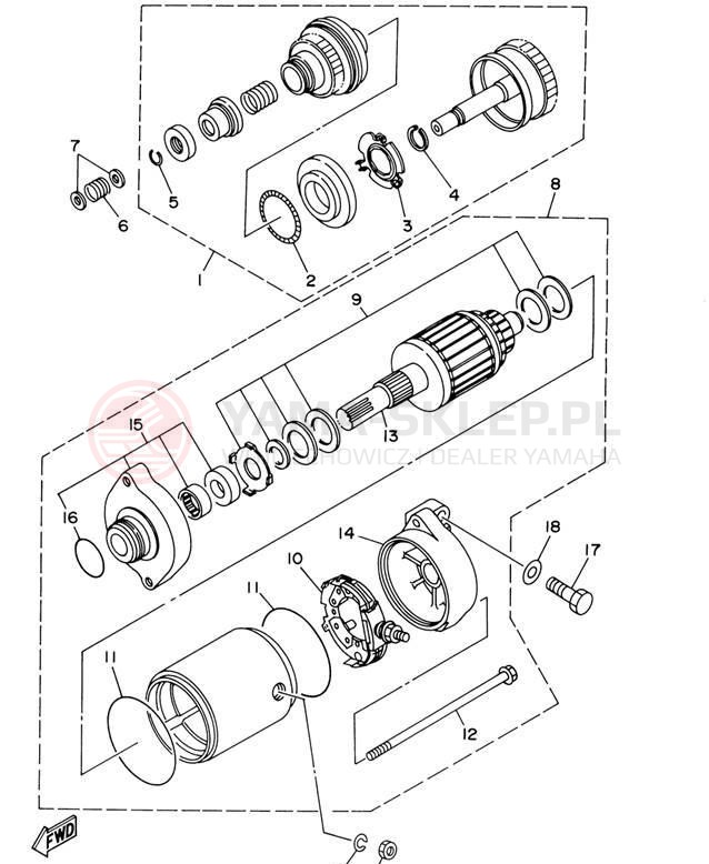 Schemat "rozrusznik" do Yamaha XLT1200 XA1200AZ