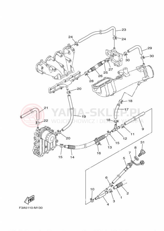Schemat "Wydech końcowy" do Yamaha SX190 RX1800CP/RX1800DP