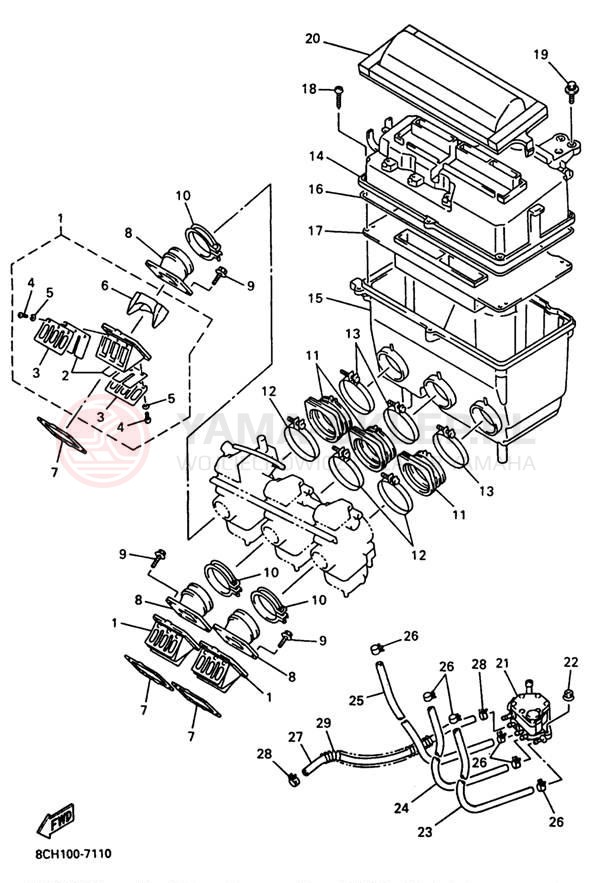 Schemat "Wtrysk paliwa" do Yamaha VMAX 600 SX VX600SXA/VX700SXA