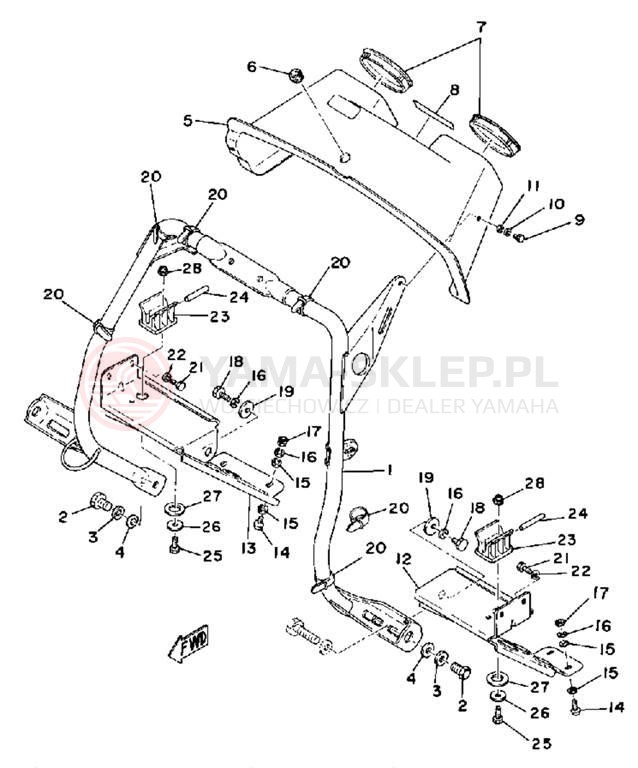 Schemat "STEERING GATE" do Yamaha GS340A