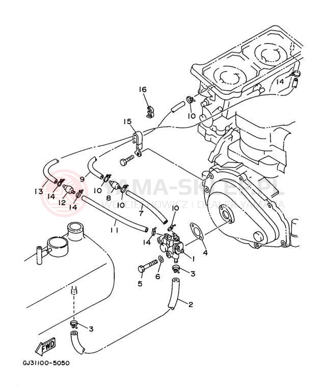 Schemat "Pompa olejowa" do Yamaha WAVEVENTURE 700 WVT700W