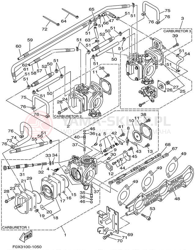 Schemat "Gaźnik" do Yamaha GP1200R GP1200AZ