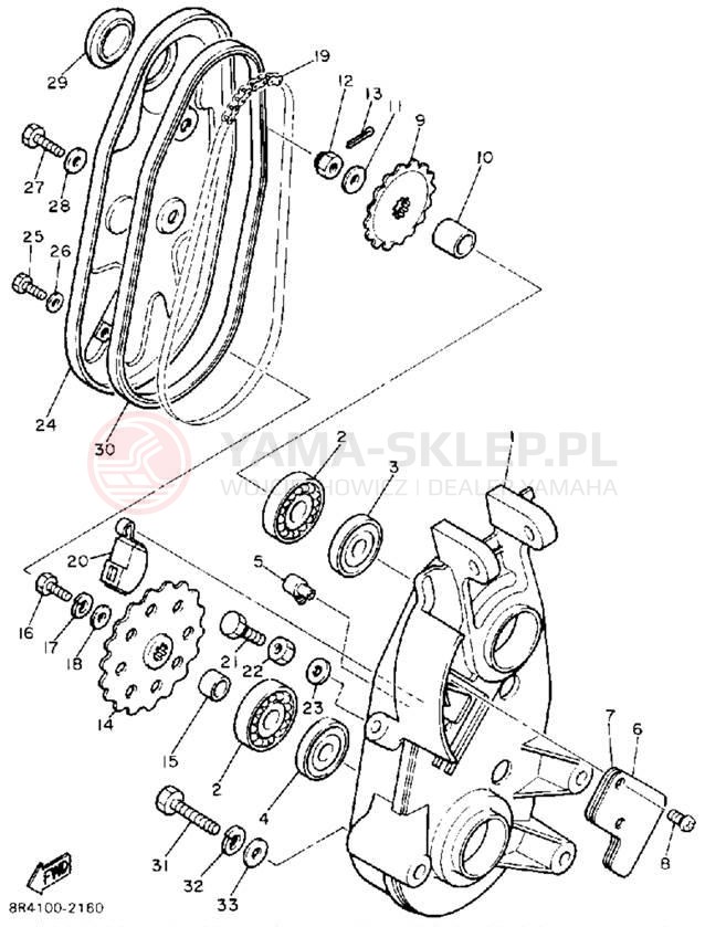 Schemat "Układ napędowy" do Yamaha BRAVO LT (LONG TRACK) BR250TT