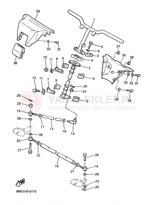 Schemat "Półki zawieszenia" do Yamaha VENTURE TR VT480TRA