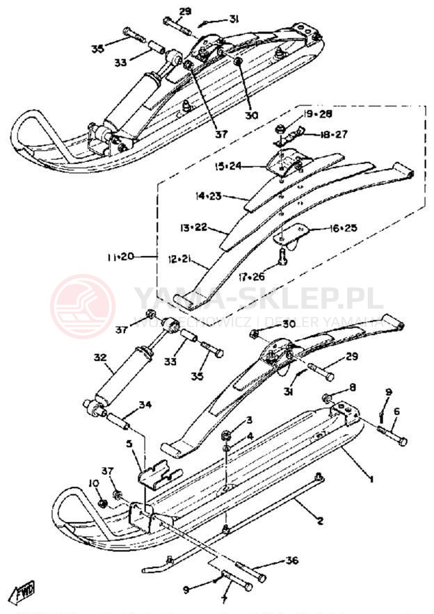 Schemat "płozy" do Yamaha ET250D