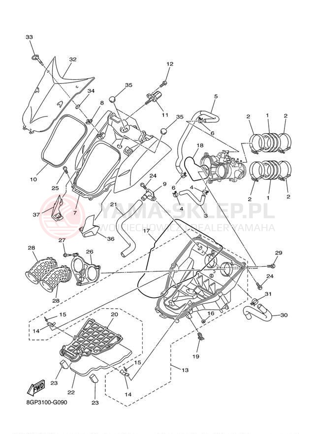 Schemat "Wtrysk paliwa" do Yamaha PHAZER RTX PZ50RTAW