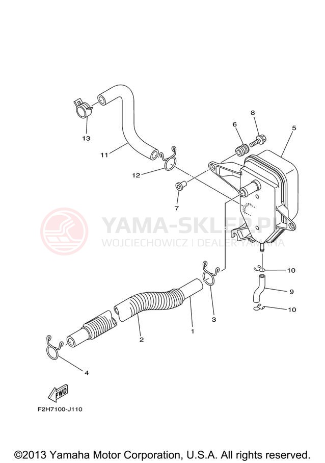 Schemat "Odpowietrzenie układu smarowania" do Yamaha (WAVERUNNER FX HO) FY1800J