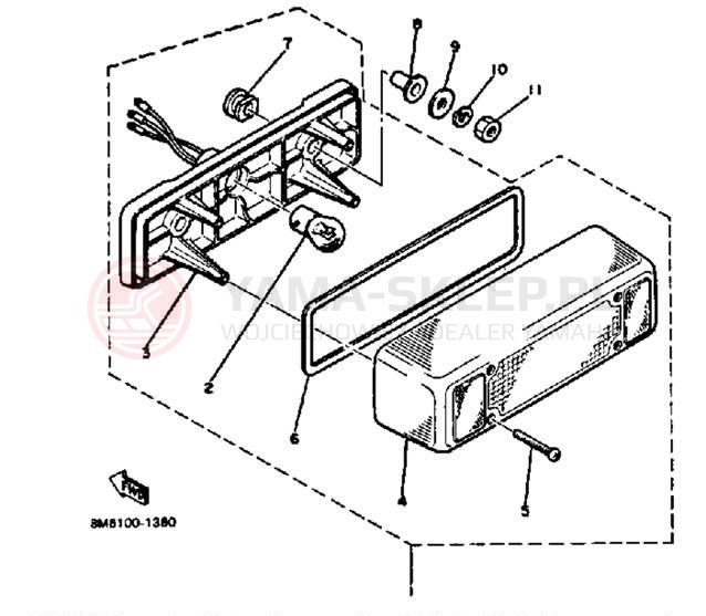 Schemat "Oświetlenie tył" do Yamaha SR540F