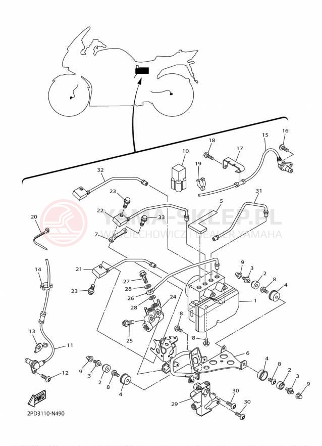 Schemat "układ elektryczny" do Yamaha FJR1300ES FJR13ESFC/FJR13ESF