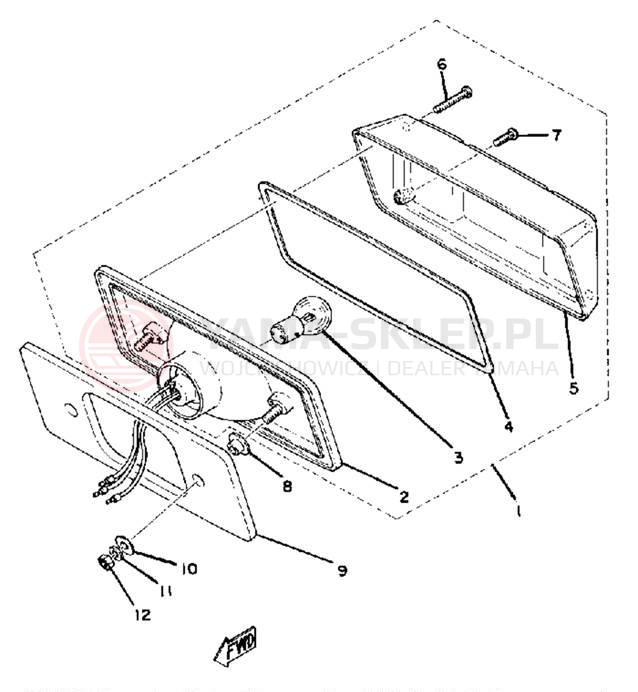 Schemat "Oświetlenie tył" do Yamaha GS300A