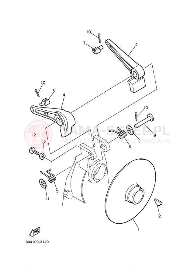 Schemat "hamulec" do Yamaha BR250TF