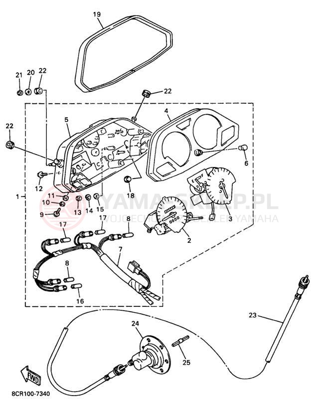 Schemat "licznik" do Yamaha VMAX 500 XT VX500XTB