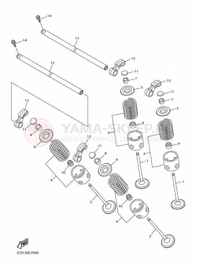 Schemat "zawory" do Yamaha YZFR1M YZFR1MF/YZFR1MFC