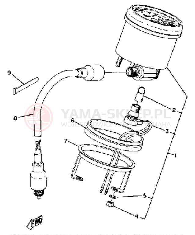 Schemat "przeniesienie napędu" do Yamaha EX340/EX440
