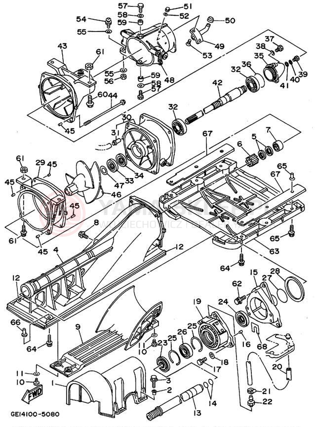 Schemat "JET UNIT" do Yamaha WAVE RUNNER III GP WRA700T