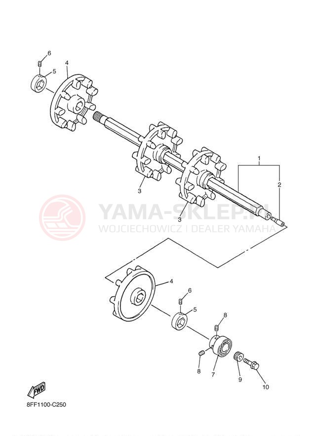 Schemat "Układ napędowy" do Yamaha VENTURE 600 VT60J