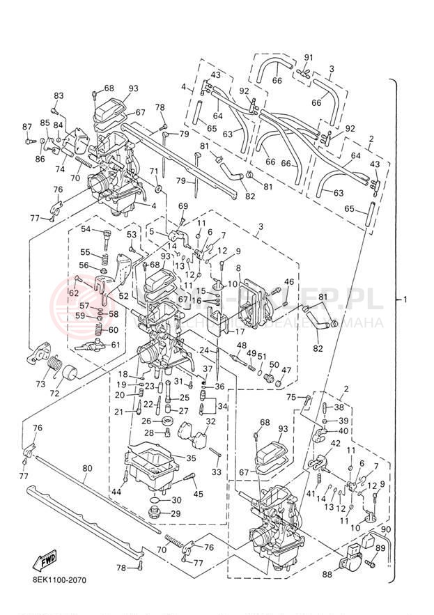 Schemat "Gaźnik" do Yamaha SX VIPER S SXV70SJ