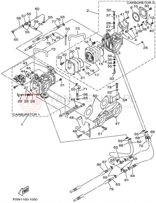 Schemat "Gaźnik" do Yamaha GP800R GP800AZ