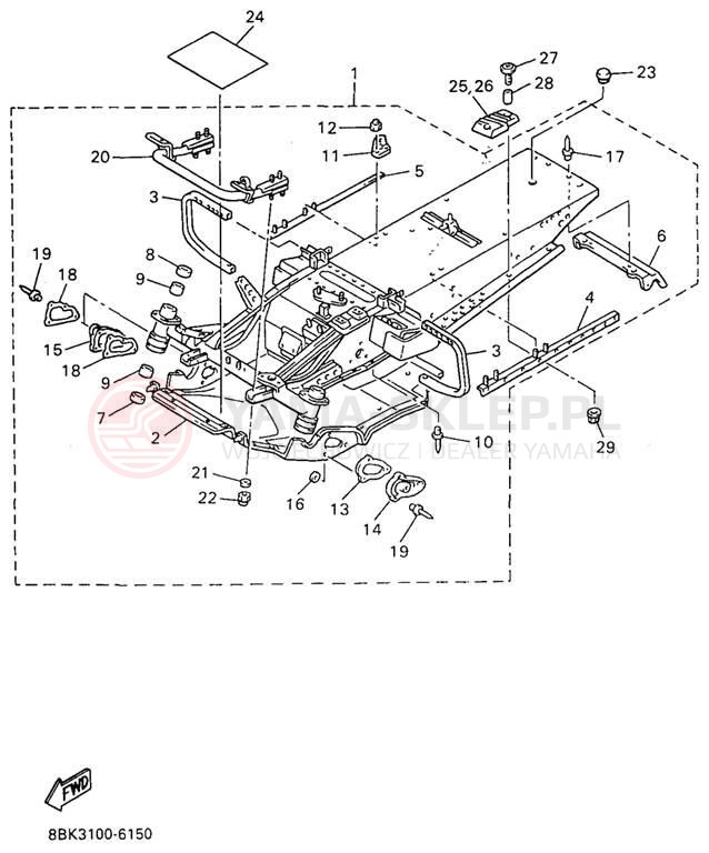 Schemat "rama" do Yamaha VENTURE XL VT480A