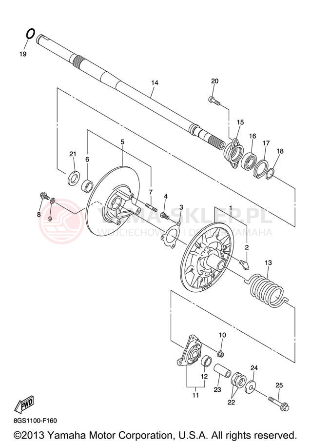 Schemat "Przeniesienie napędu" do Yamaha RS VIKING PROFESSIONAL VK10XR