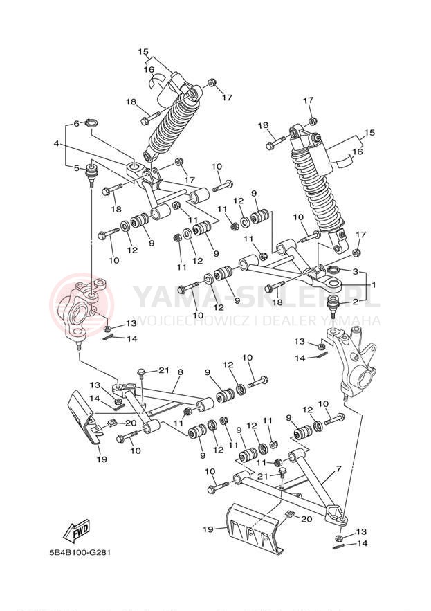 Schemat "Koło przód" do Yamaha YXR7FSPD